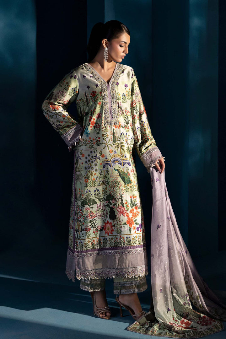 3 Piece Embroidered Satin Silk Suit New Arrivals MPW2506-ESM-PSG