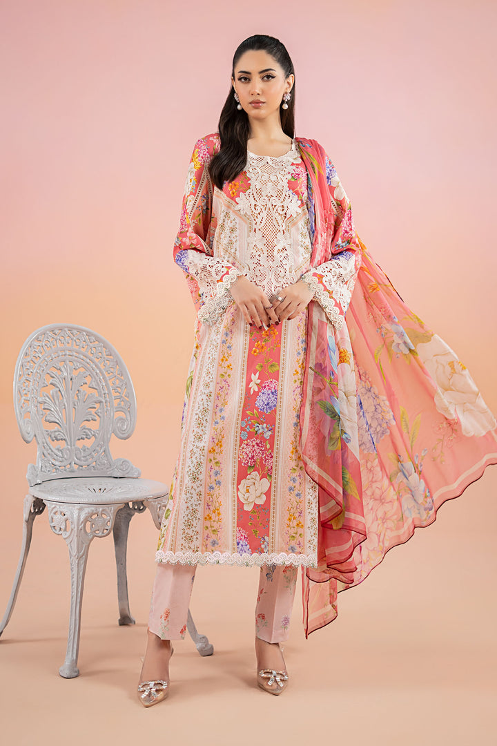 3 Piece Printed Lawn Suit | MPS-2509-B Stitched MS2509B-SML-00B