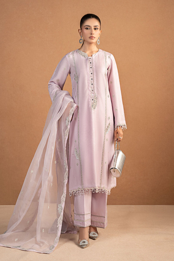 3 Piece Embroidered Raw Silk Suit New Arrivals MBS2512-ESM-LIA
