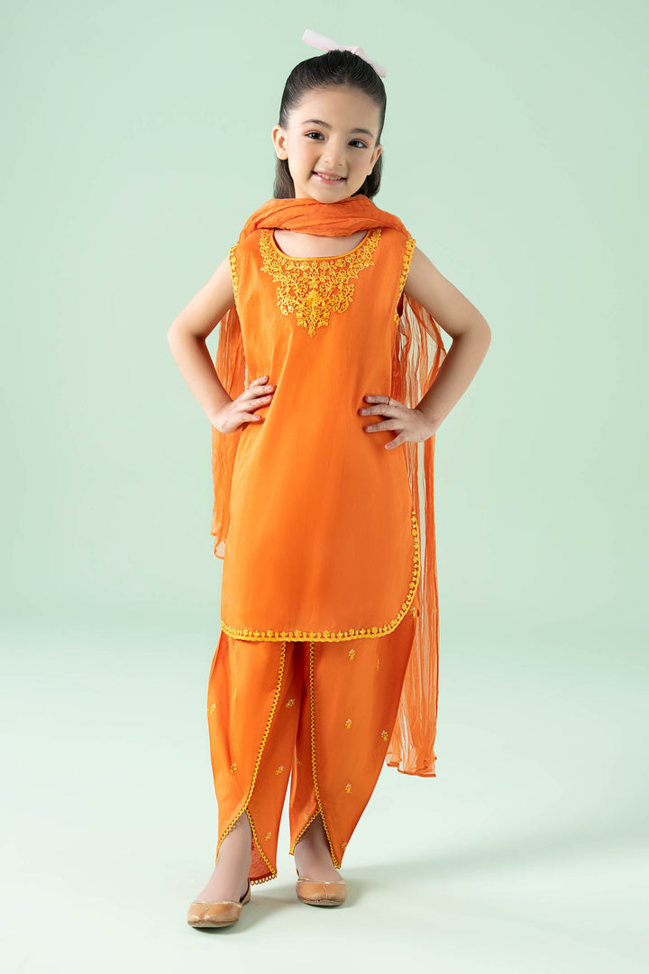 3 Piece Embroidered Lawn Suit Kids MDA2512-023-ORG