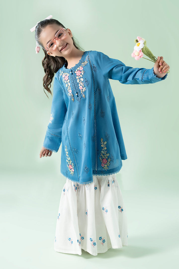 3 Piece Embroidered Lawn Suit Kids MDA2522-023-BLU