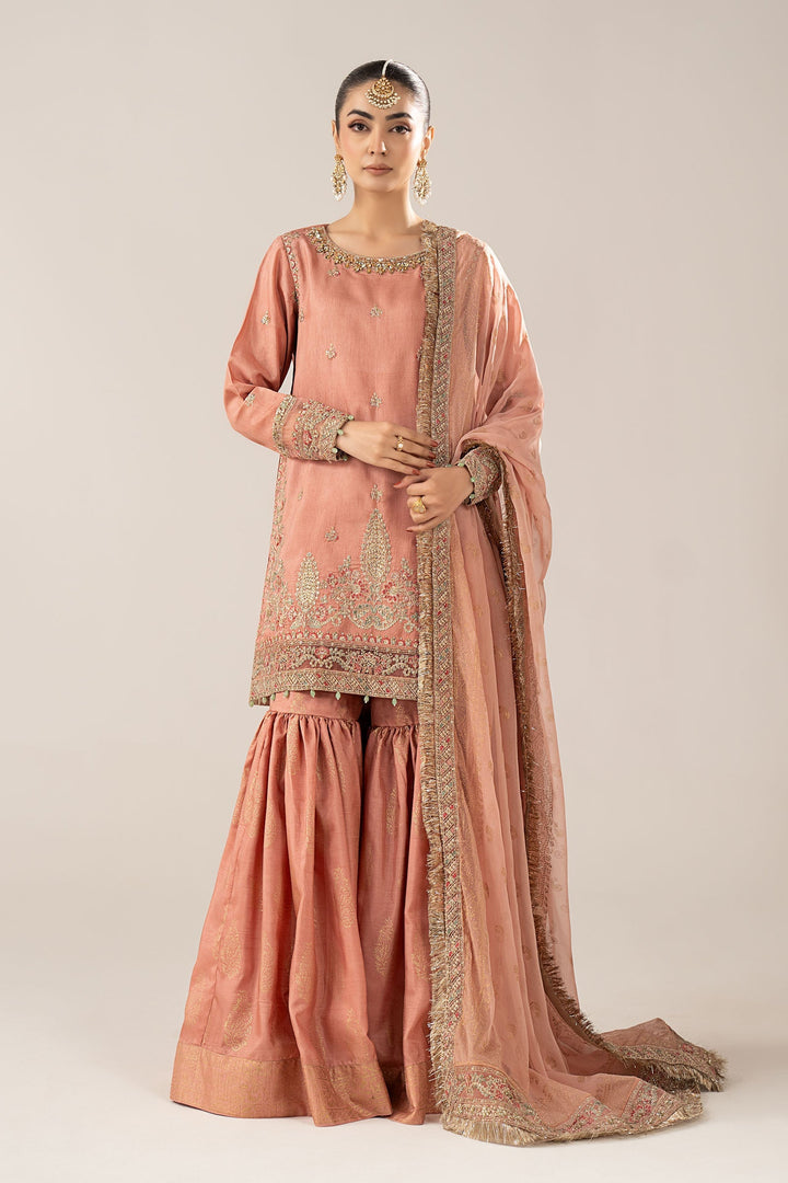 3 Piece Embroidered Raw Silk Suit Eid Collection SFE2628-ESM-PCH